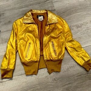 Vintage gold leather D&G jacket size extra small